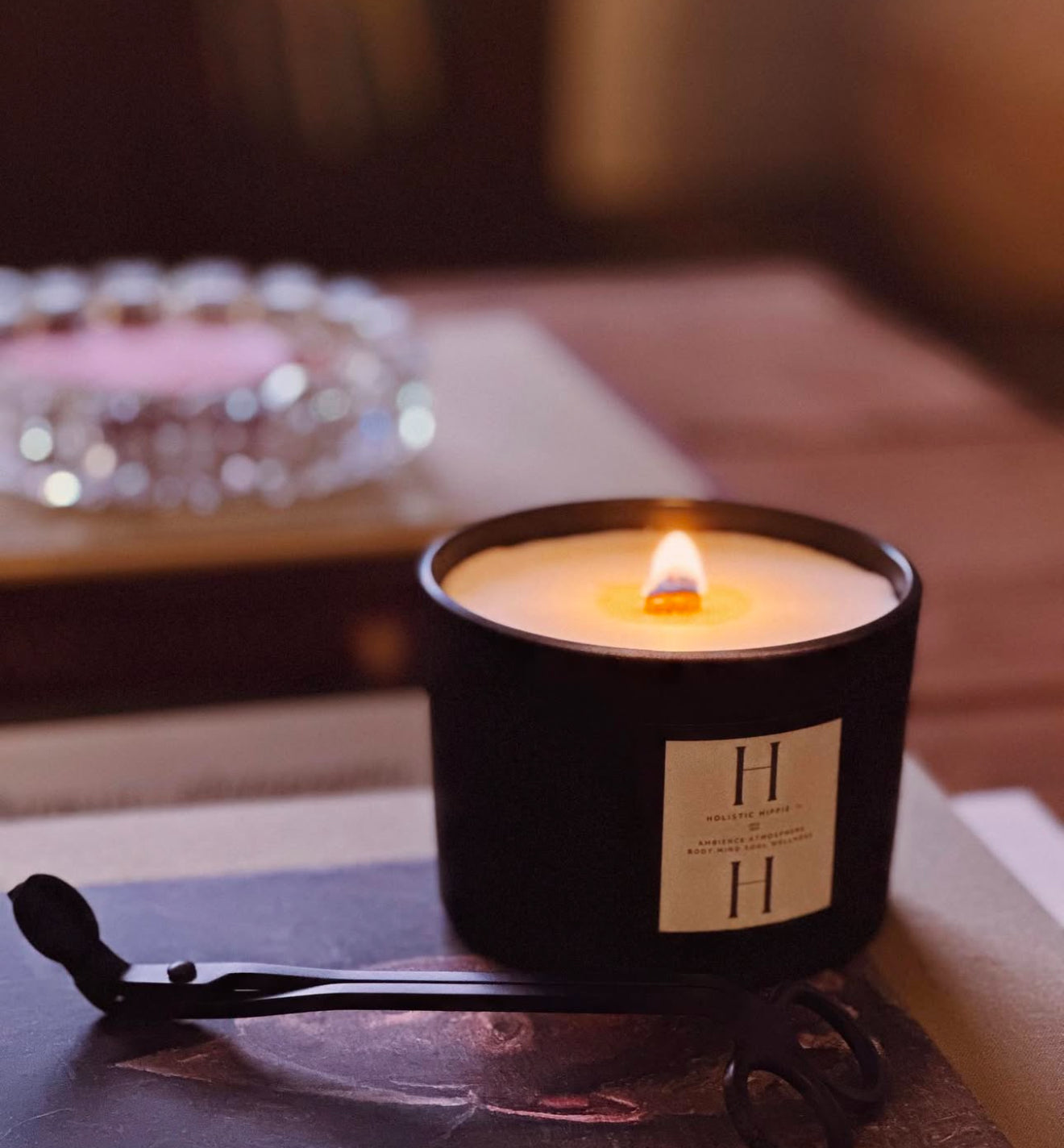 Holistic Hippie Aura™ Elixir One: After Hours Intention Candle – Beeswax & Coconut Blend