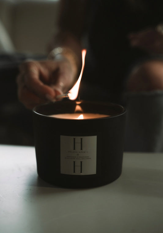 Holistic Hippie Aura™ Elixir One: After Hours Intention Candle – Beeswax & Coconut Blend